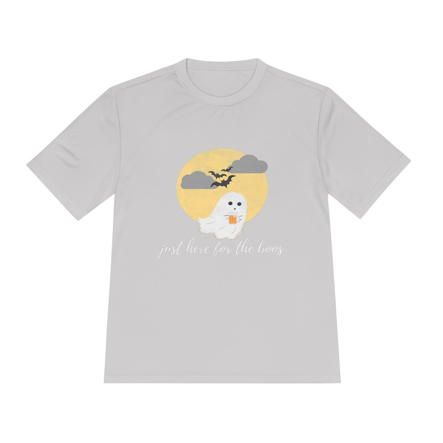 Whimsical Ghost Tee, Unisex Moisture Wicking T-Shirt, Halloween Apparel, Cute Graphic Tee, Fall Fashion, Lightweight Summer Shirt
