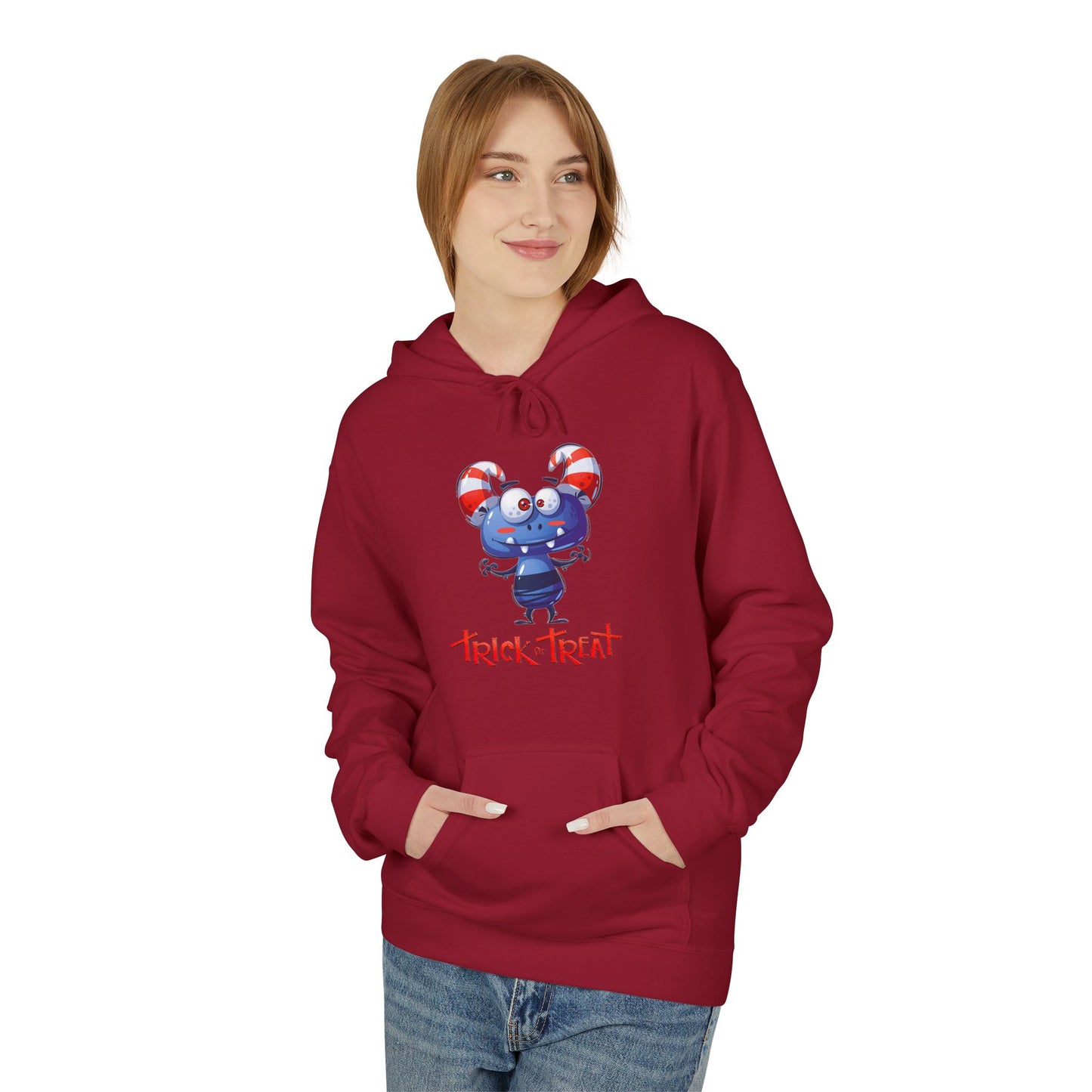 Halloween Trick or Treat Fleece Hoodie, Cozy Fall Sweatshirt, Perfect for Kids & Adults, Seasonal Wear, Halloween Costume Addition, [...]