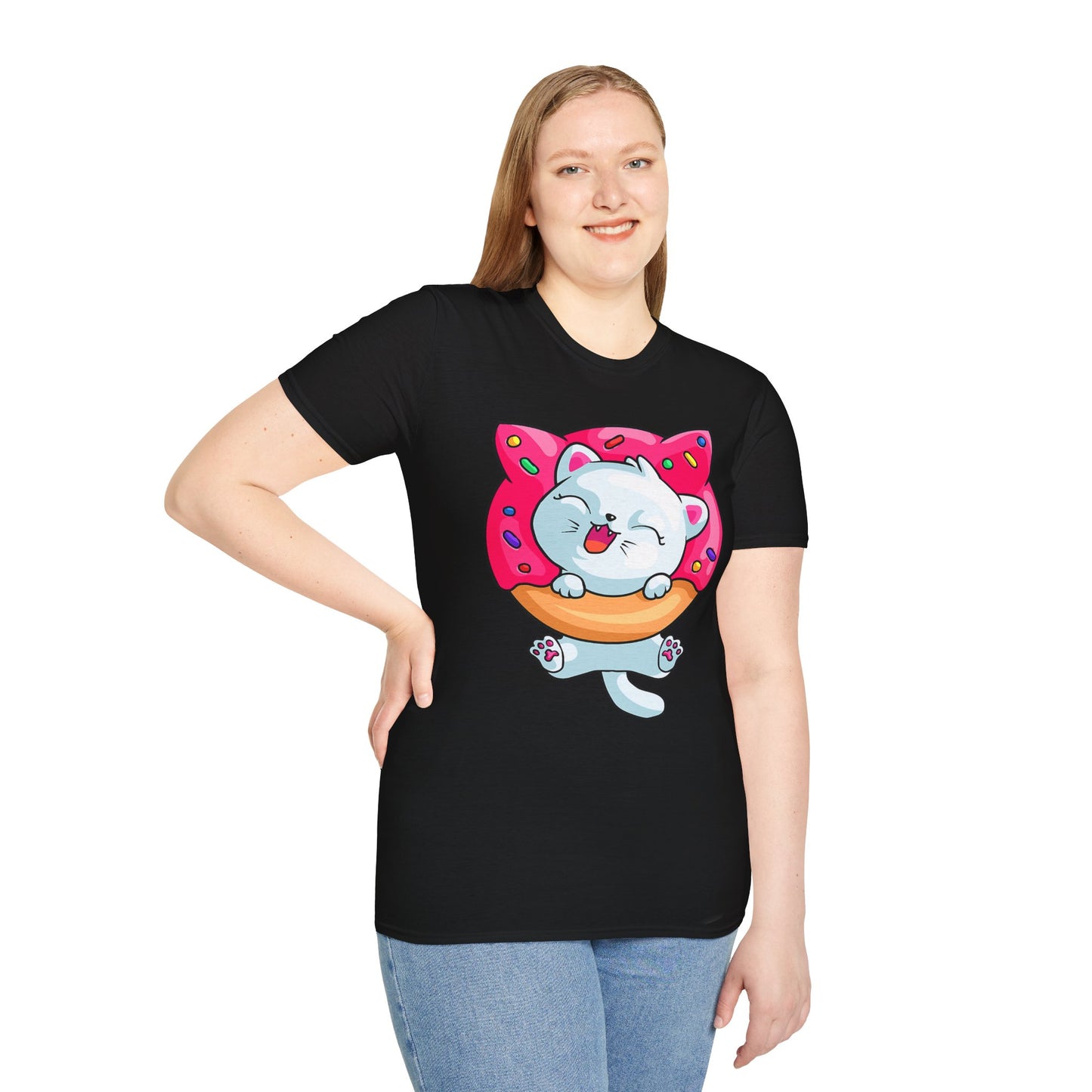 Cute Cat with Donut Unisex T-Shirt, Adorable Pet Lover Gift, Fun Summer Wear, Trendy Graphic Tee, Perfect for Birthdays, Casual Days, [...]