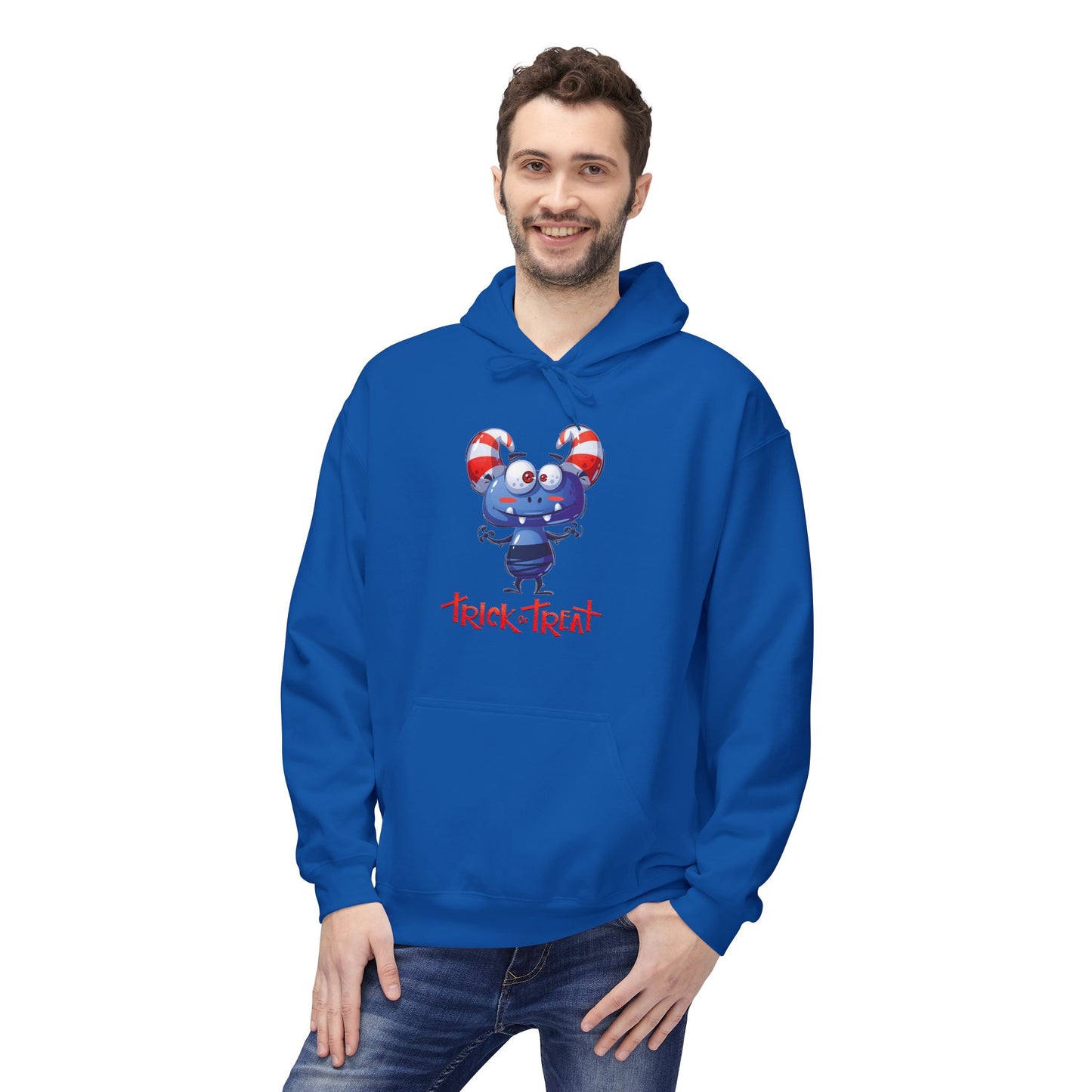 Halloween Trick or Treat Fleece Hoodie, Cozy Fall Sweatshirt, Perfect for Kids & Adults, Seasonal Wear, Halloween Costume Addition, [...]