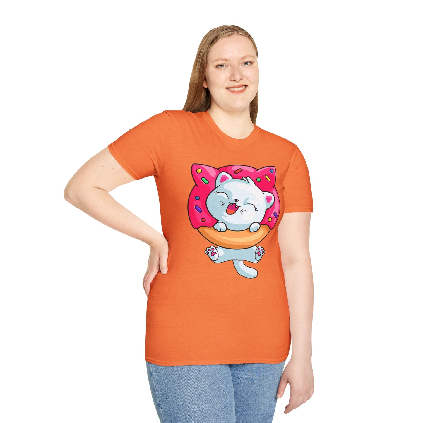 Cute Cat with Donut Unisex T-Shirt, Adorable Pet Lover Gift, Fun Summer Wear, Trendy Graphic Tee, Perfect for Birthdays, Casual Days, [...]