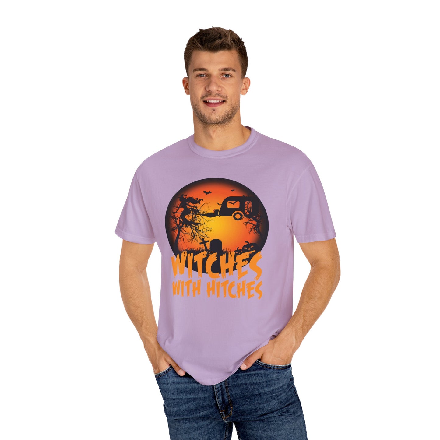 Witches with Hitches Unisex T-shirt | Halloween Apparel, Witchy Vibes, Casual Wear, Gift for Her, Festival T-shirt, Cozy Style