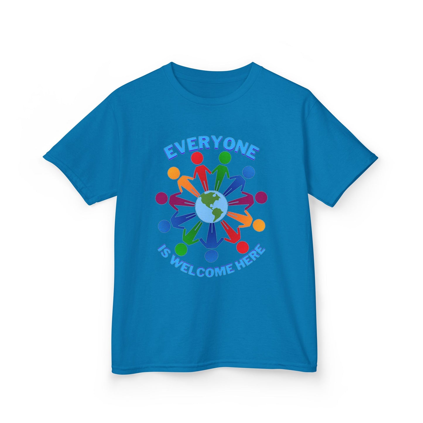 Inclusive Kids Tee - Everyone is Welcome Here, Rainbow T-Shirt, Kids Equality Wear, Unity Apparel, Diversity Gift, Positive Message Top