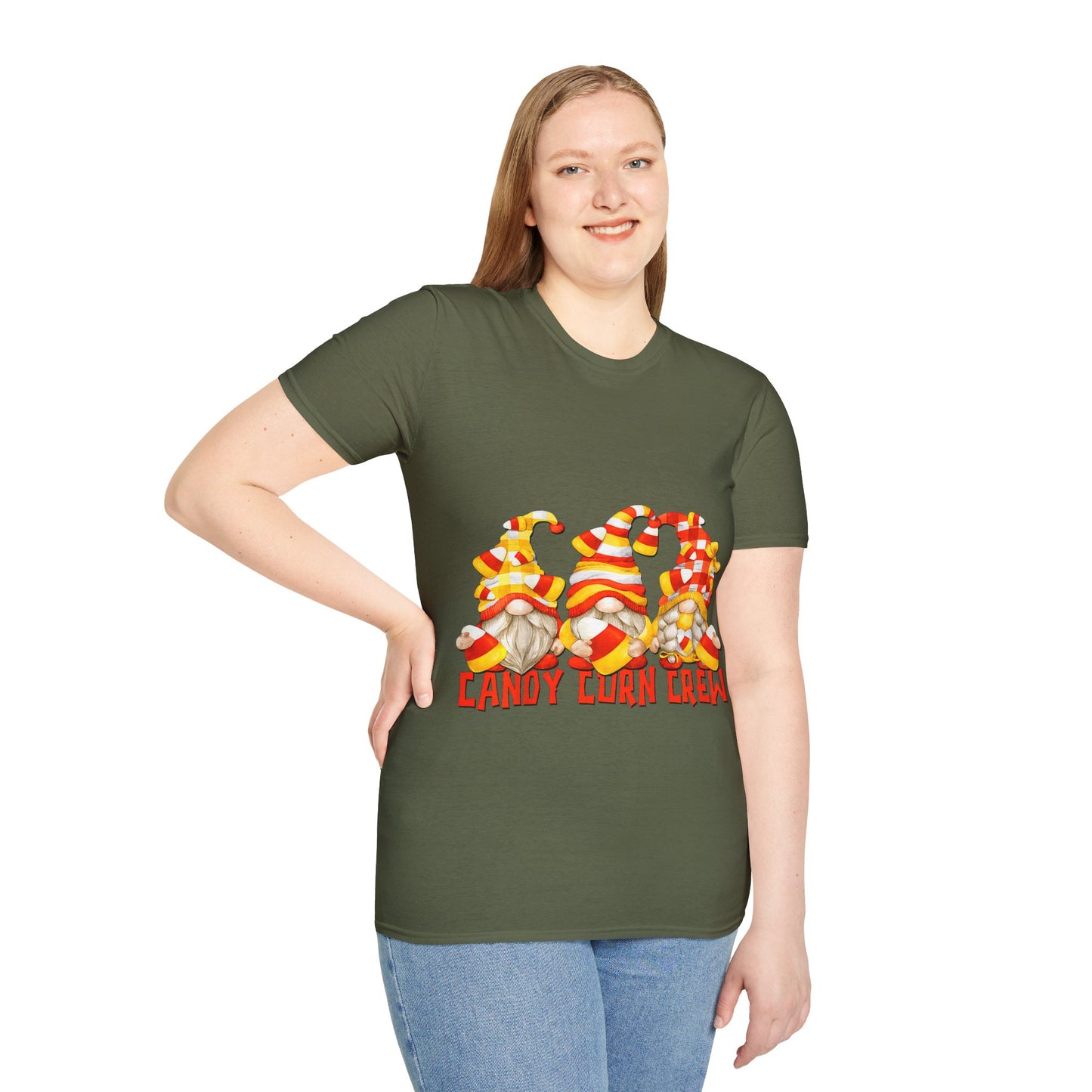Candy Corn Crew Unisex T-Shirt - Fall Fashion, Halloween Apparel, Thanksgiving Gatherings, Cozy Comfort, Seasonal Style
