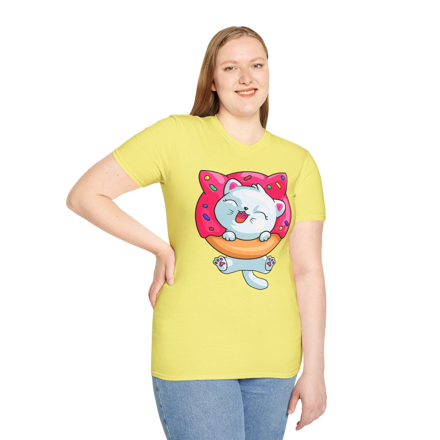 Cute Cat with Donut Unisex T-Shirt, Adorable Pet Lover Gift, Fun Summer Wear, Trendy Graphic Tee, Perfect for Birthdays, Casual Days, [...]