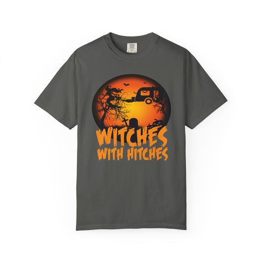 Witches with Hitches Unisex T-shirt | Halloween Apparel, Witchy Vibes, Casual Wear, Gift for Her, Festival T-shirt, Cozy Style