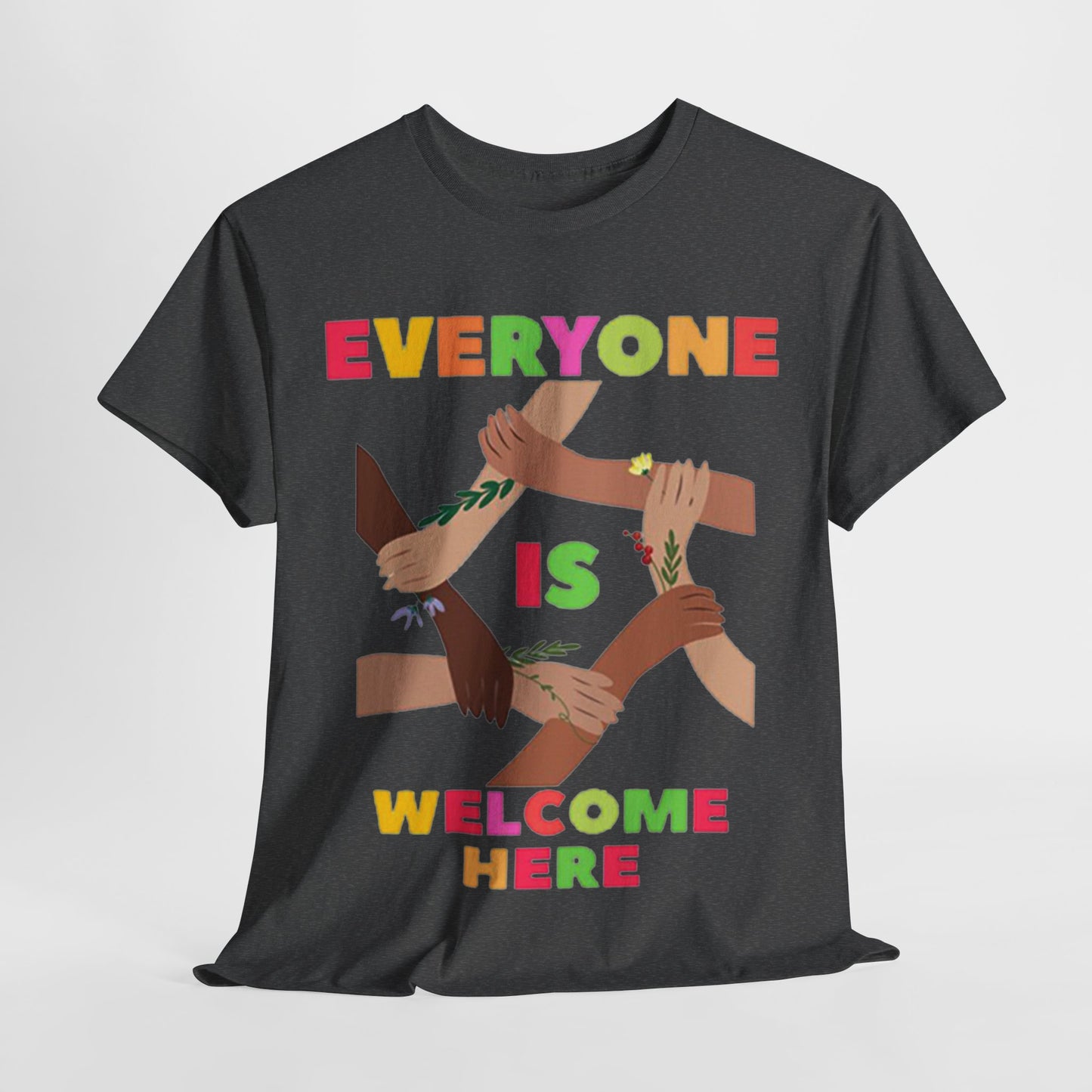 Inclusive Message Unisex Heavy Cotton Tee, Equality Shirt, Diversity Tee, Gift for Friends, Community Wear, Pride Apparel