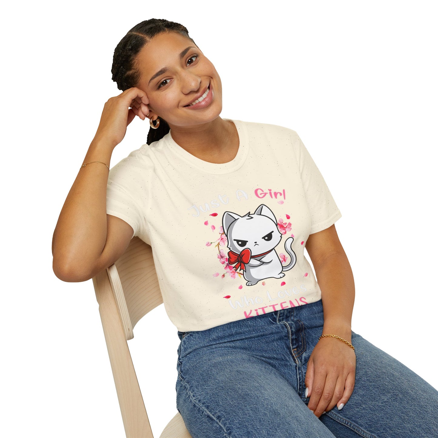 Cute Kittens Graphic Tee, Unisex Softstyle T-Shirt for Cat Lovers, Gift for Birthdays, Valentine's Day, Casual Wear, Animal Lovers
