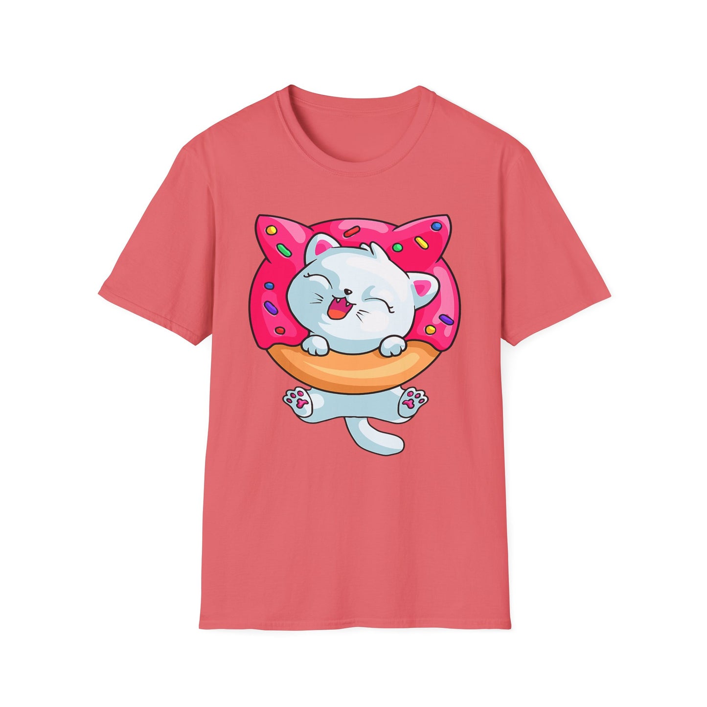 Cute Cat with Donut Unisex T-Shirt, Adorable Pet Lover Gift, Fun Summer Wear, Trendy Graphic Tee, Perfect for Birthdays, Casual Days, [...]