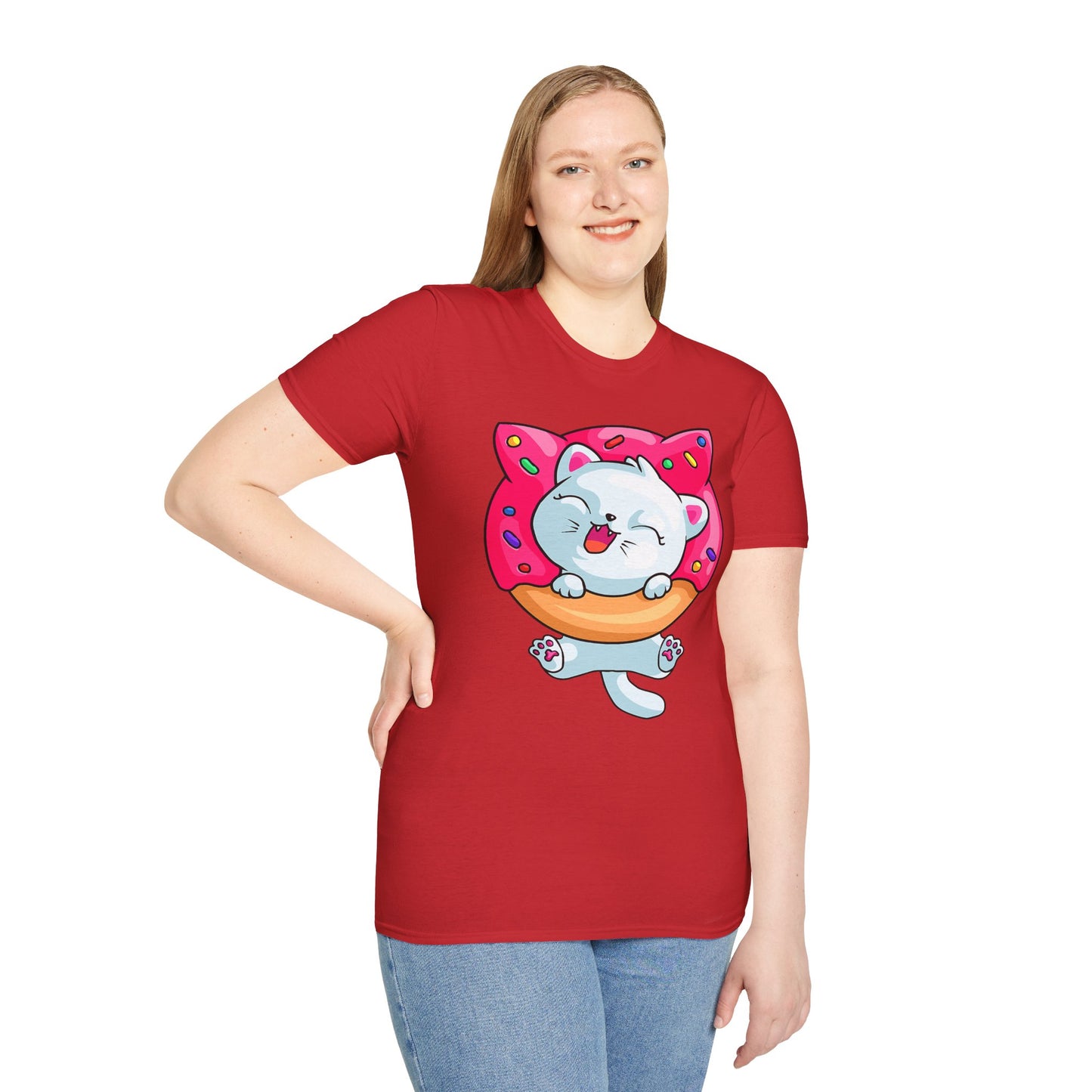 Cute Cat with Donut Unisex T-Shirt, Adorable Pet Lover Gift, Fun Summer Wear, Trendy Graphic Tee, Perfect for Birthdays, Casual Days, [...]