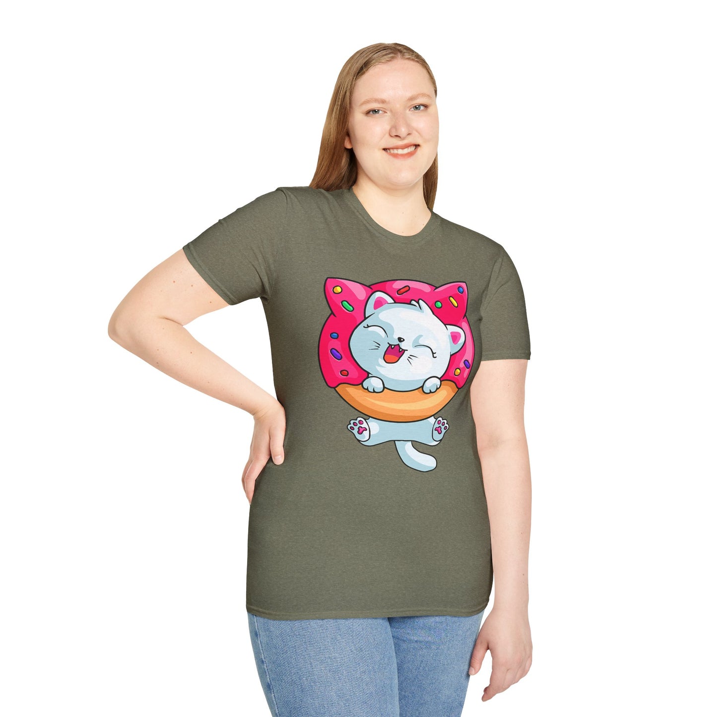 Cute Cat with Donut Unisex T-Shirt, Adorable Pet Lover Gift, Fun Summer Wear, Trendy Graphic Tee, Perfect for Birthdays, Casual Days, [...]