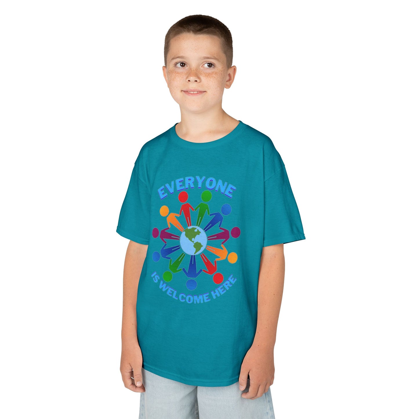 Inclusive Kids Tee - Everyone is Welcome Here, Rainbow T-Shirt, Kids Equality Wear, Unity Apparel, Diversity Gift, Positive Message Top