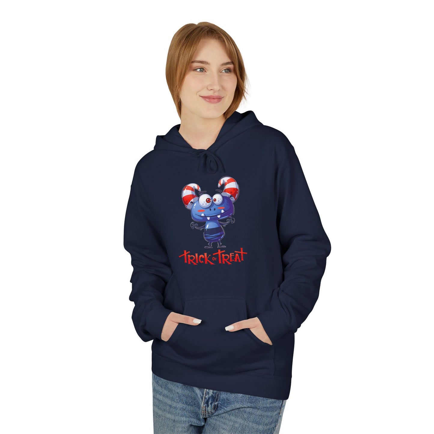 Halloween Trick or Treat Fleece Hoodie, Cozy Fall Sweatshirt, Perfect for Kids & Adults, Seasonal Wear, Halloween Costume Addition, [...]