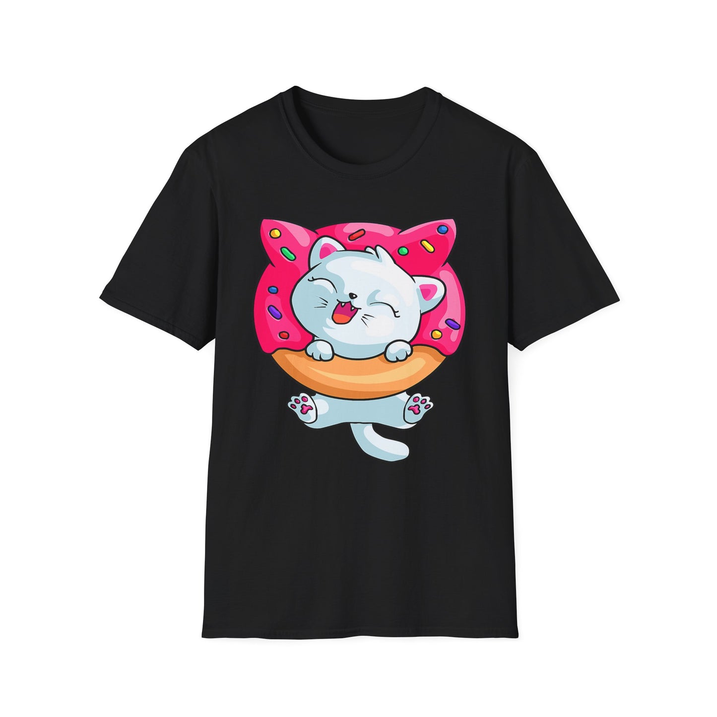 Cute Cat with Donut Unisex T-Shirt, Adorable Pet Lover Gift, Fun Summer Wear, Trendy Graphic Tee, Perfect for Birthdays, Casual Days, [...]