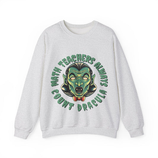 Halloween Count Dracula Sweatshirt, Unisex Crewneck for Teachers, Spooky Gift Idea, Fall Fashion, Halloween Costume