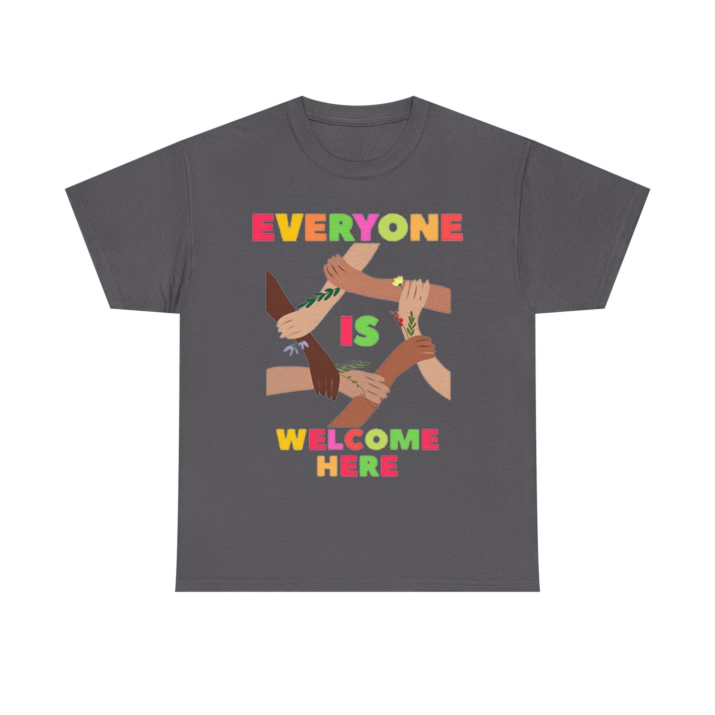 Inclusive Message Unisex Heavy Cotton Tee, Equality Shirt, Diversity Tee, Gift for Friends, Community Wear, Pride Apparel
