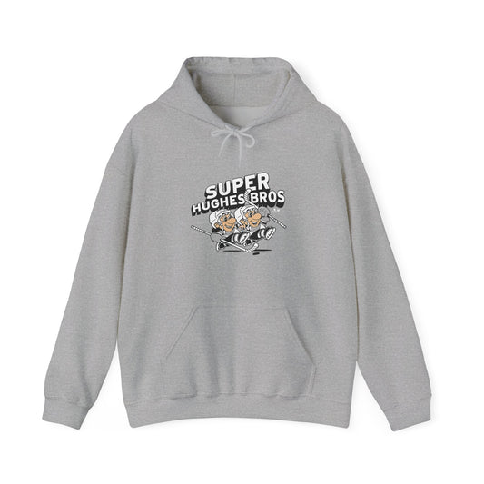 Super Hughes Bros Hoodie, Cozy Unisex Sweatshirt for Gamers, Fun Gift for Birthdays and Holidays, Relaxed Casual Wear
