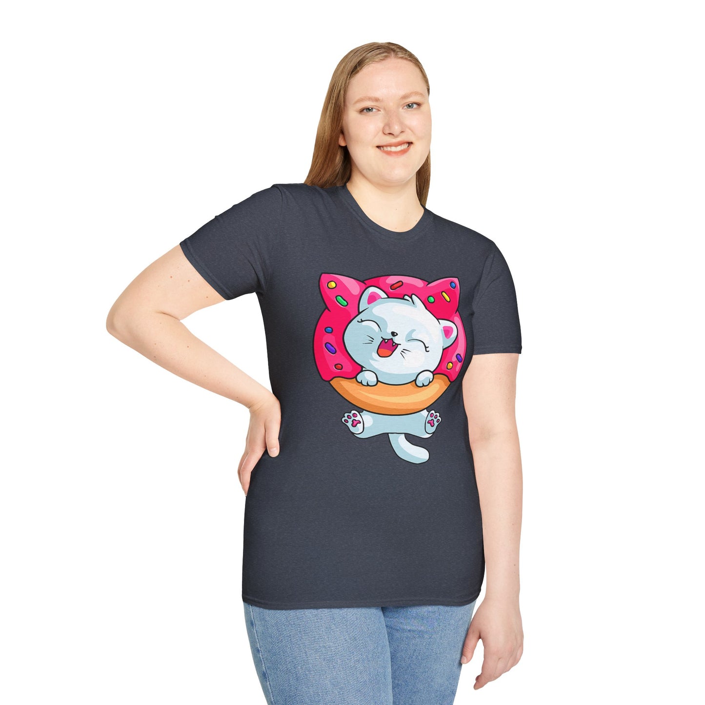 Cute Cat with Donut Unisex T-Shirt, Adorable Pet Lover Gift, Fun Summer Wear, Trendy Graphic Tee, Perfect for Birthdays, Casual Days, [...]