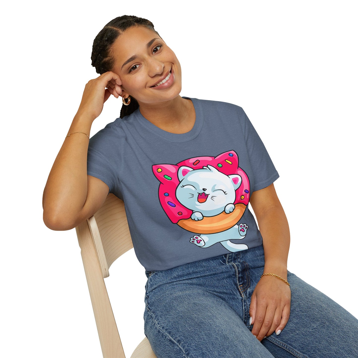 Cute Cat with Donut Unisex T-Shirt, Adorable Pet Lover Gift, Fun Summer Wear, Trendy Graphic Tee, Perfect for Birthdays, Casual Days, [...]