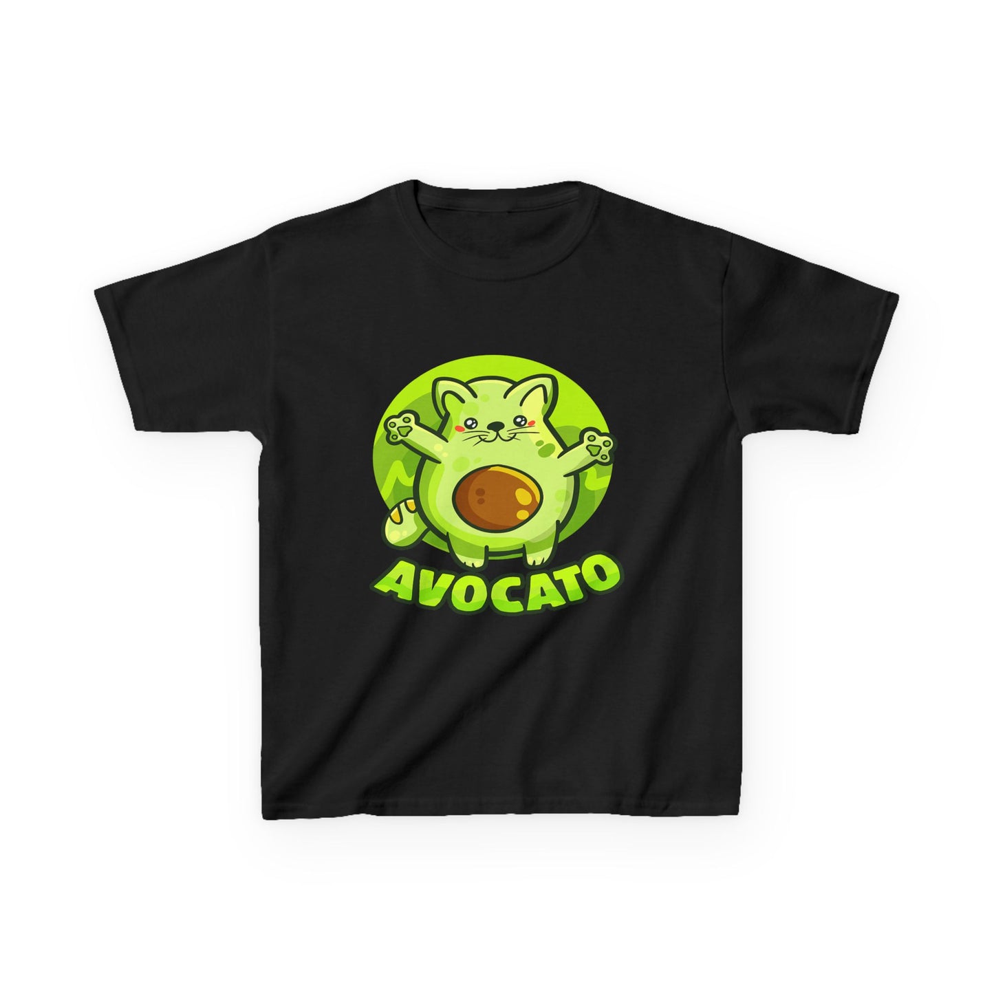 Cute Avocado Cat Kids Tee, Fun T-Shirt for Kids, Avocado Lover Gift, Playful Graphic Shirt, Birthday Party Outfit
