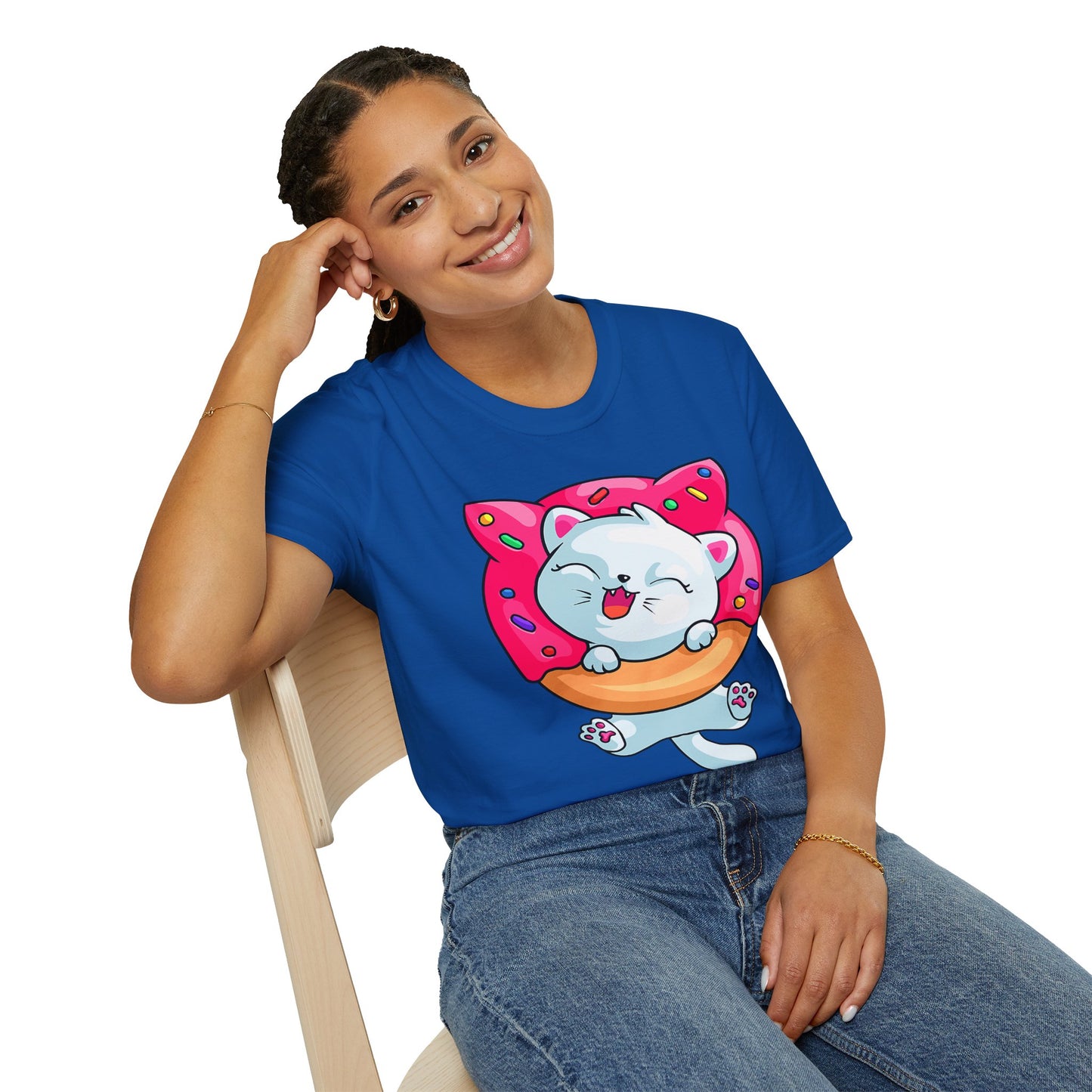 Cute Cat with Donut Unisex T-Shirt, Adorable Pet Lover Gift, Fun Summer Wear, Trendy Graphic Tee, Perfect for Birthdays, Casual Days, [...]