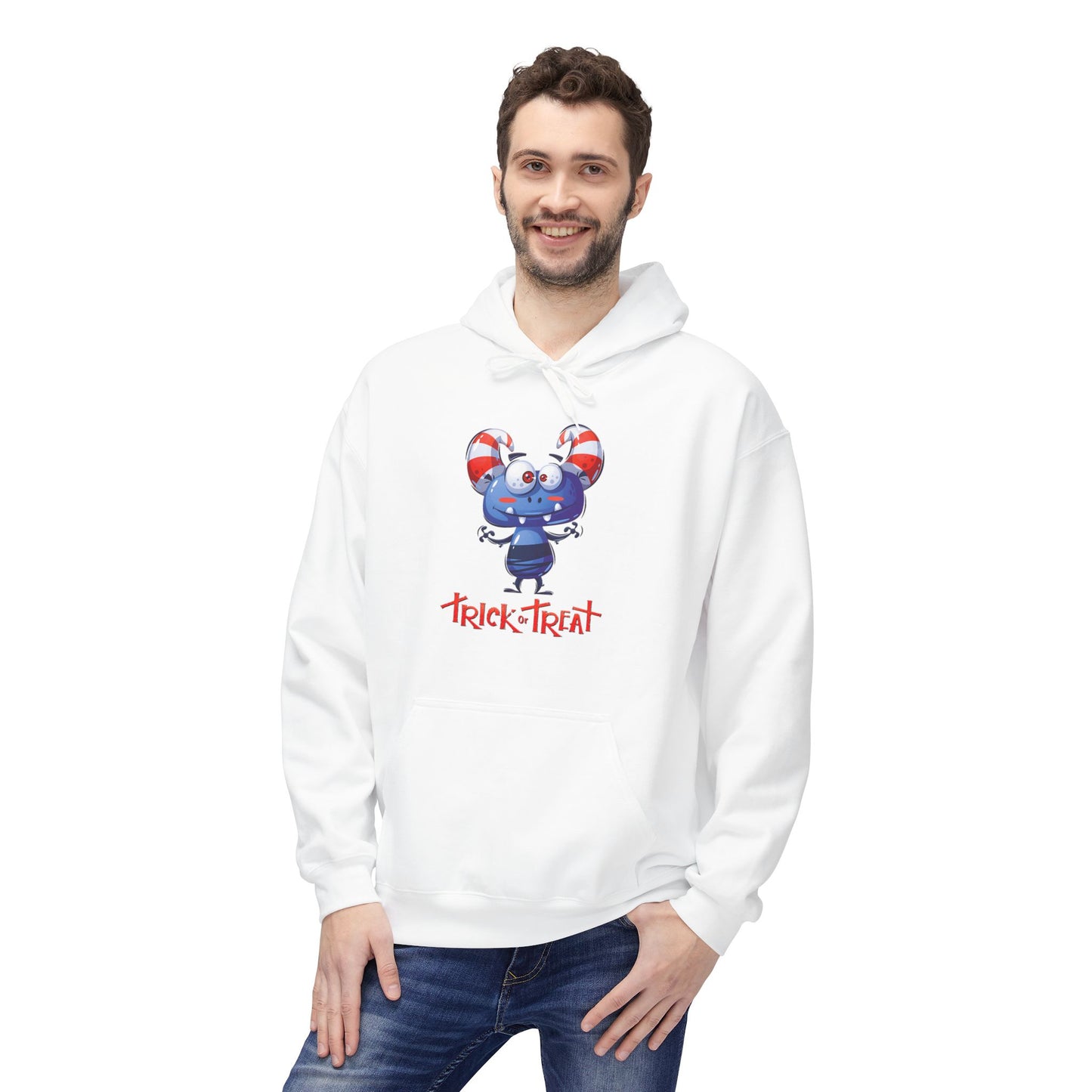 Halloween Trick or Treat Fleece Hoodie, Cozy Fall Sweatshirt, Perfect for Kids & Adults, Seasonal Wear, Halloween Costume Addition, [...]