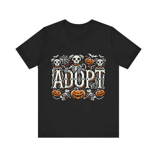 Pumpkin-Themed Adoption Awareness Tee, Perfect for Halloween, Dog Lovers, Pet Advocates, Animal Rescue Fundraisers, Fall Celebrations