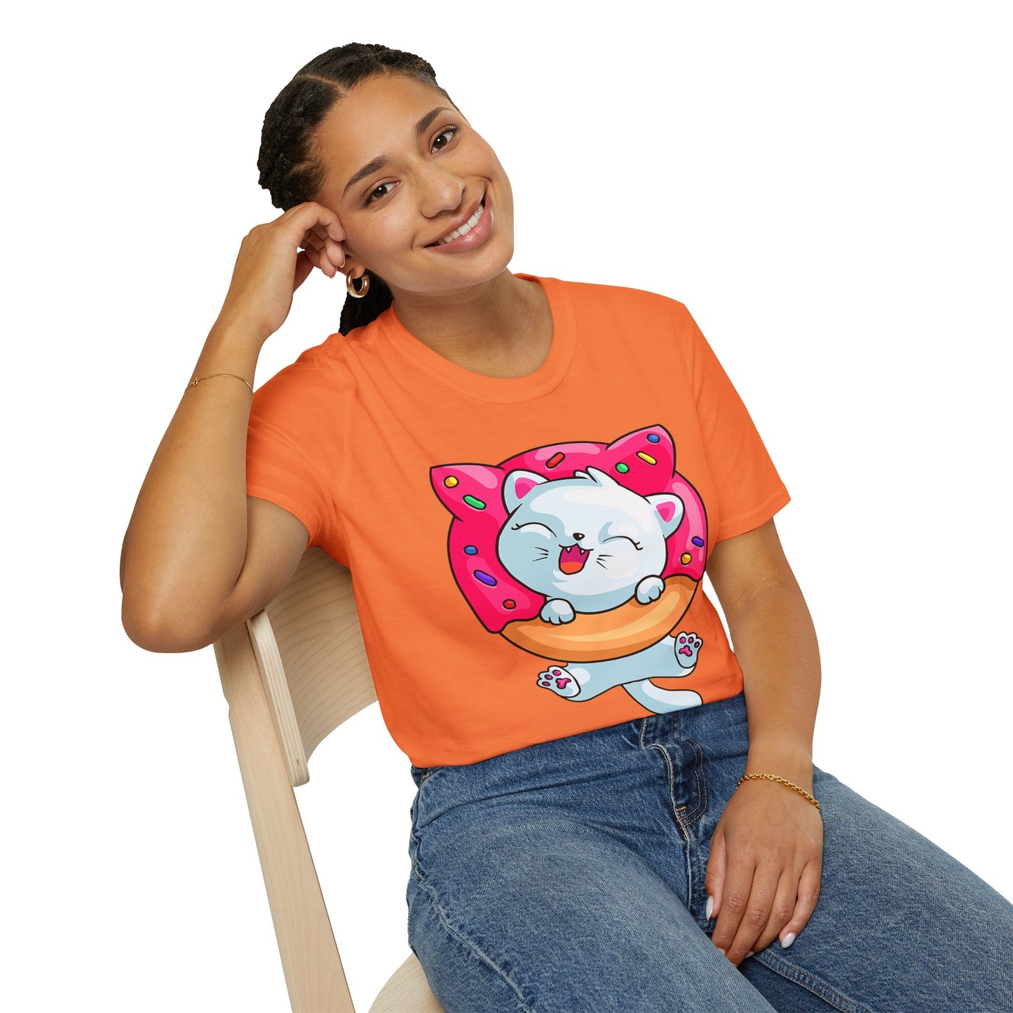 Cute Cat with Donut Unisex T-Shirt, Adorable Pet Lover Gift, Fun Summer Wear, Trendy Graphic Tee, Perfect for Birthdays, Casual Days, [...]