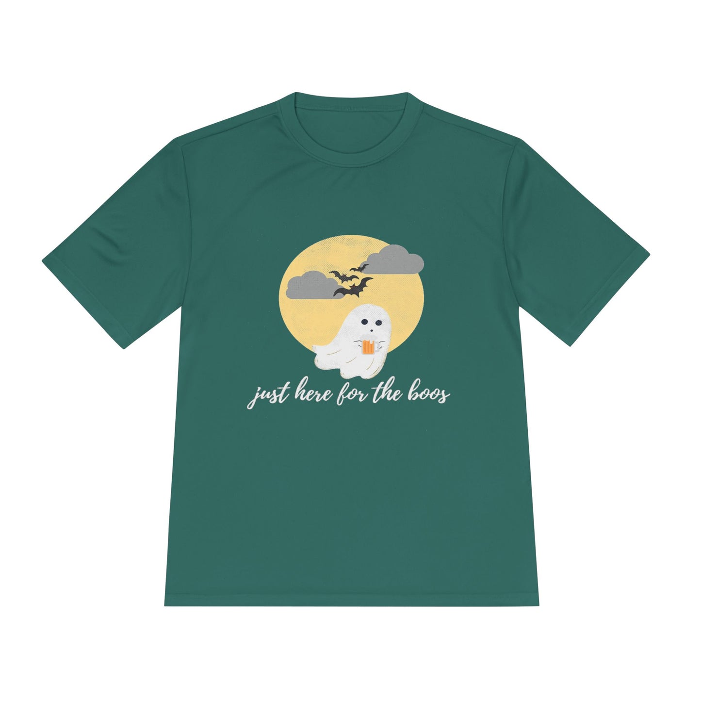 Whimsical Ghost Tee, Unisex Moisture Wicking T-Shirt, Halloween Apparel, Cute Graphic Tee, Fall Fashion, Lightweight Summer Shirt