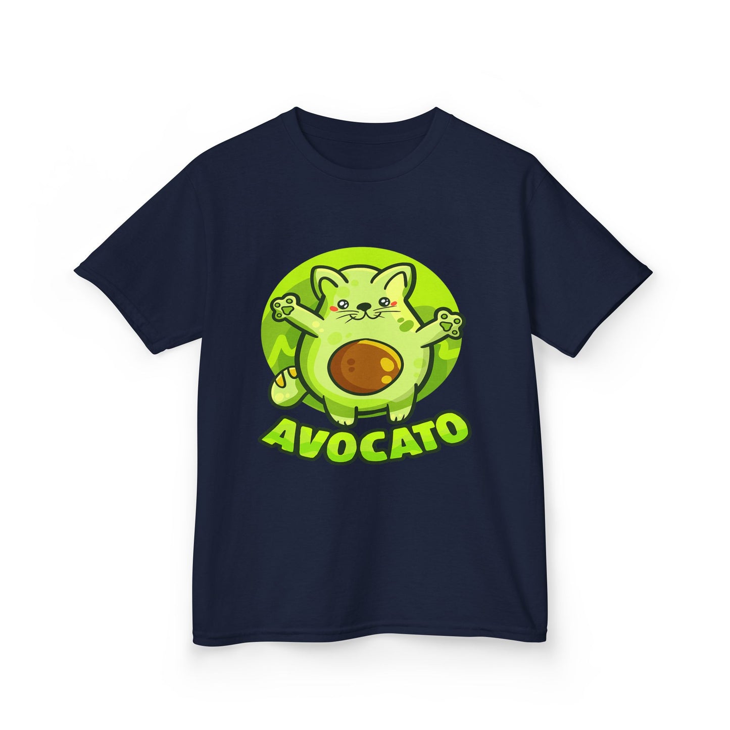 Cute Avocado Cat Kids Tee, Fun T-Shirt for Kids, Avocado Lover Gift, Playful Graphic Shirt, Birthday Party Outfit