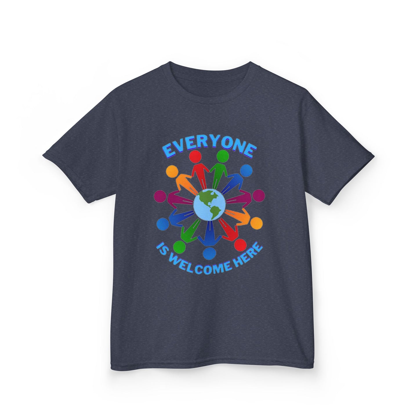 Inclusive Kids Tee - Everyone is Welcome Here, Rainbow T-Shirt, Kids Equality Wear, Unity Apparel, Diversity Gift, Positive Message Top