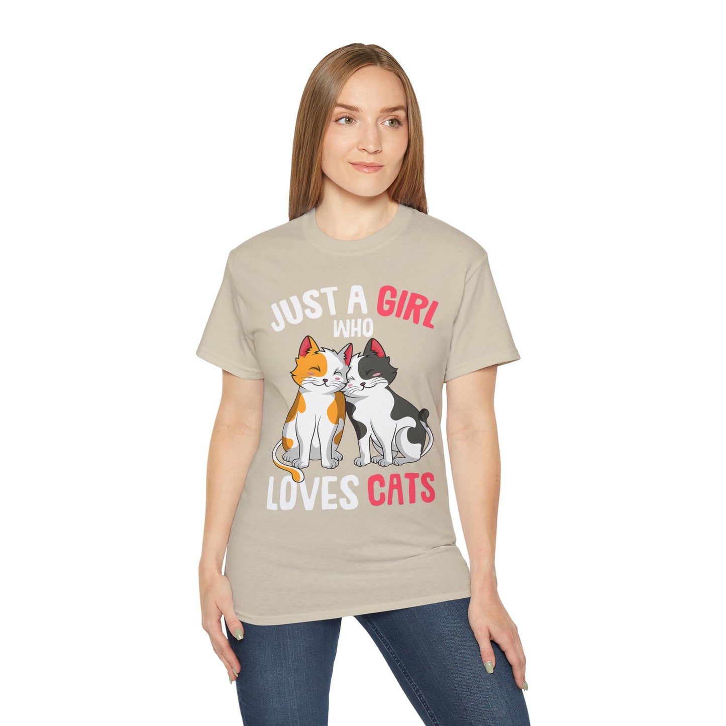 Cute Cat Girls Unisex Tee, Perfect for Cat Lovers, Gift for Her, Birthday Shirt, Animal Lover Tee