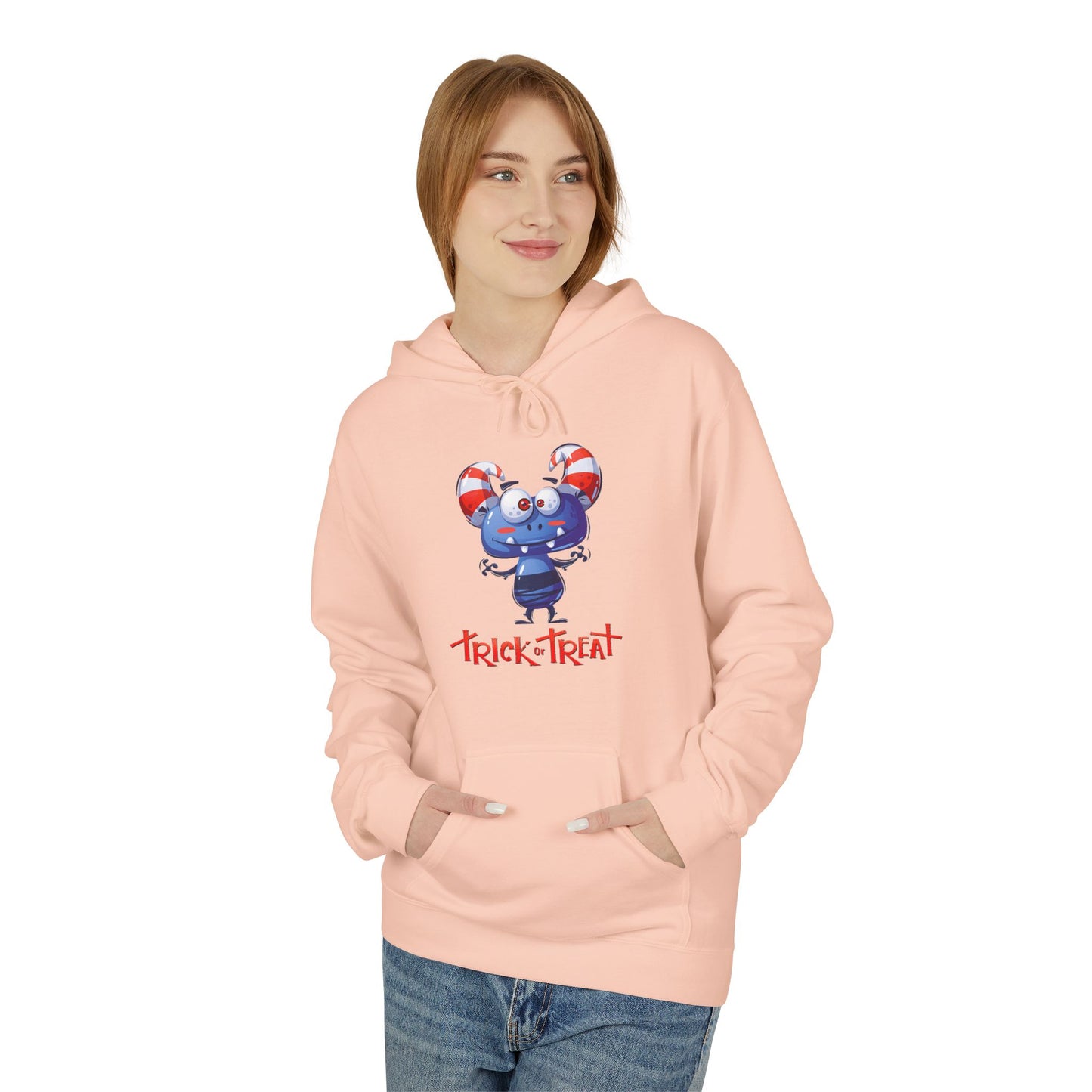 Halloween Trick or Treat Fleece Hoodie, Cozy Fall Sweatshirt, Perfect for Kids & Adults, Seasonal Wear, Halloween Costume Addition, [...]