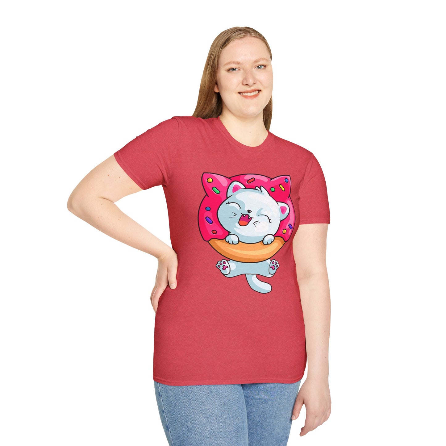 Cute Cat with Donut Unisex T-Shirt, Adorable Pet Lover Gift, Fun Summer Wear, Trendy Graphic Tee, Perfect for Birthdays, Casual Days, [...]