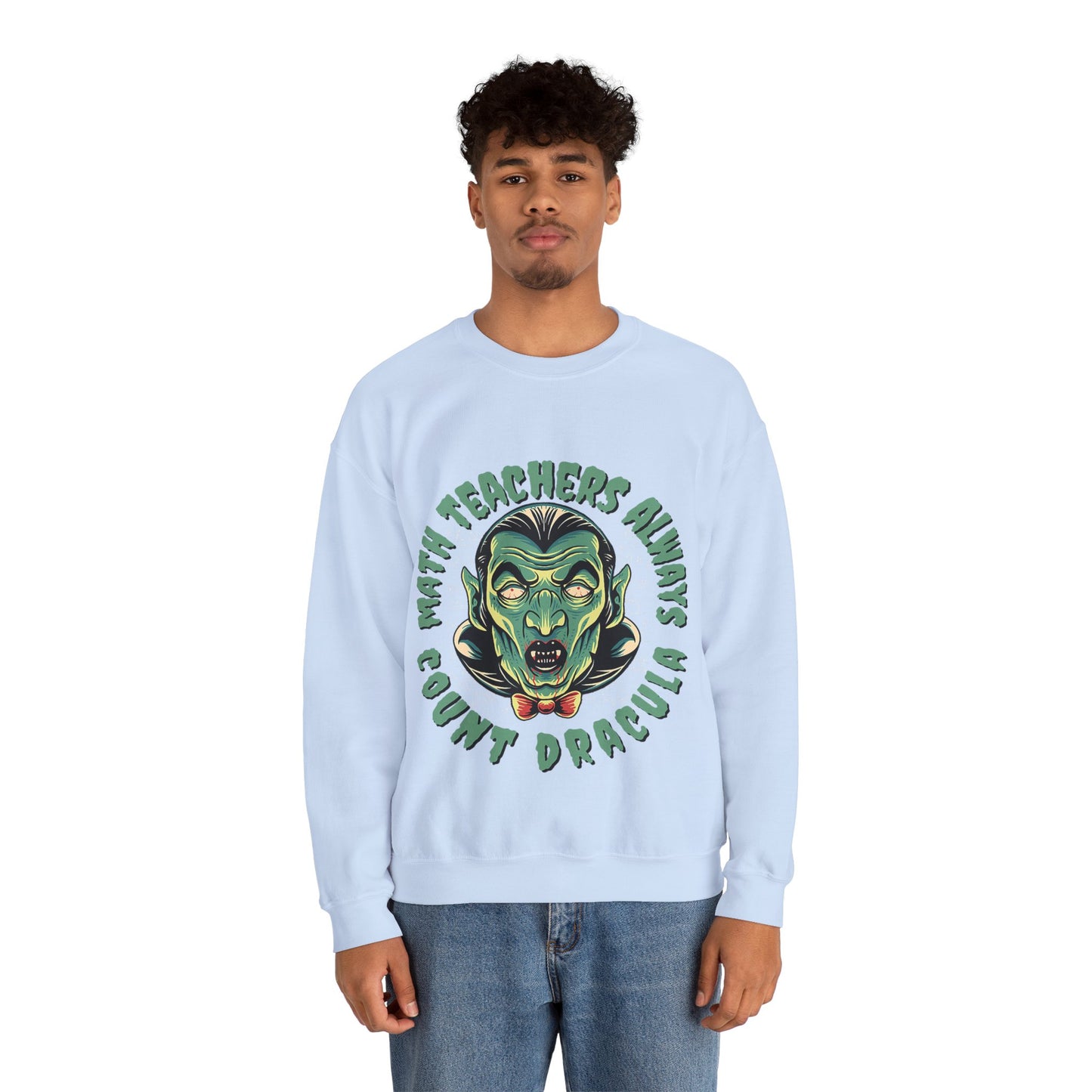 Halloween Count Dracula Sweatshirt, Unisex Crewneck for Teachers, Spooky Gift Idea, Fall Fashion, Halloween Costume