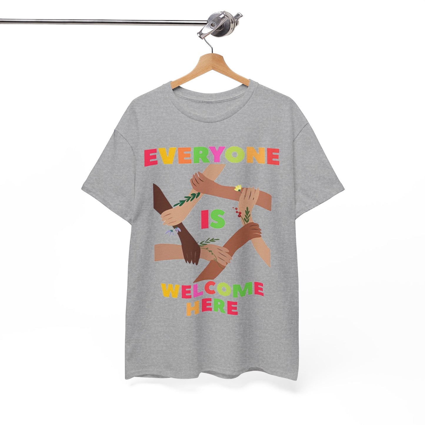 Inclusive Message Unisex Heavy Cotton Tee, Equality Shirt, Diversity Tee, Gift for Friends, Community Wear, Pride Apparel