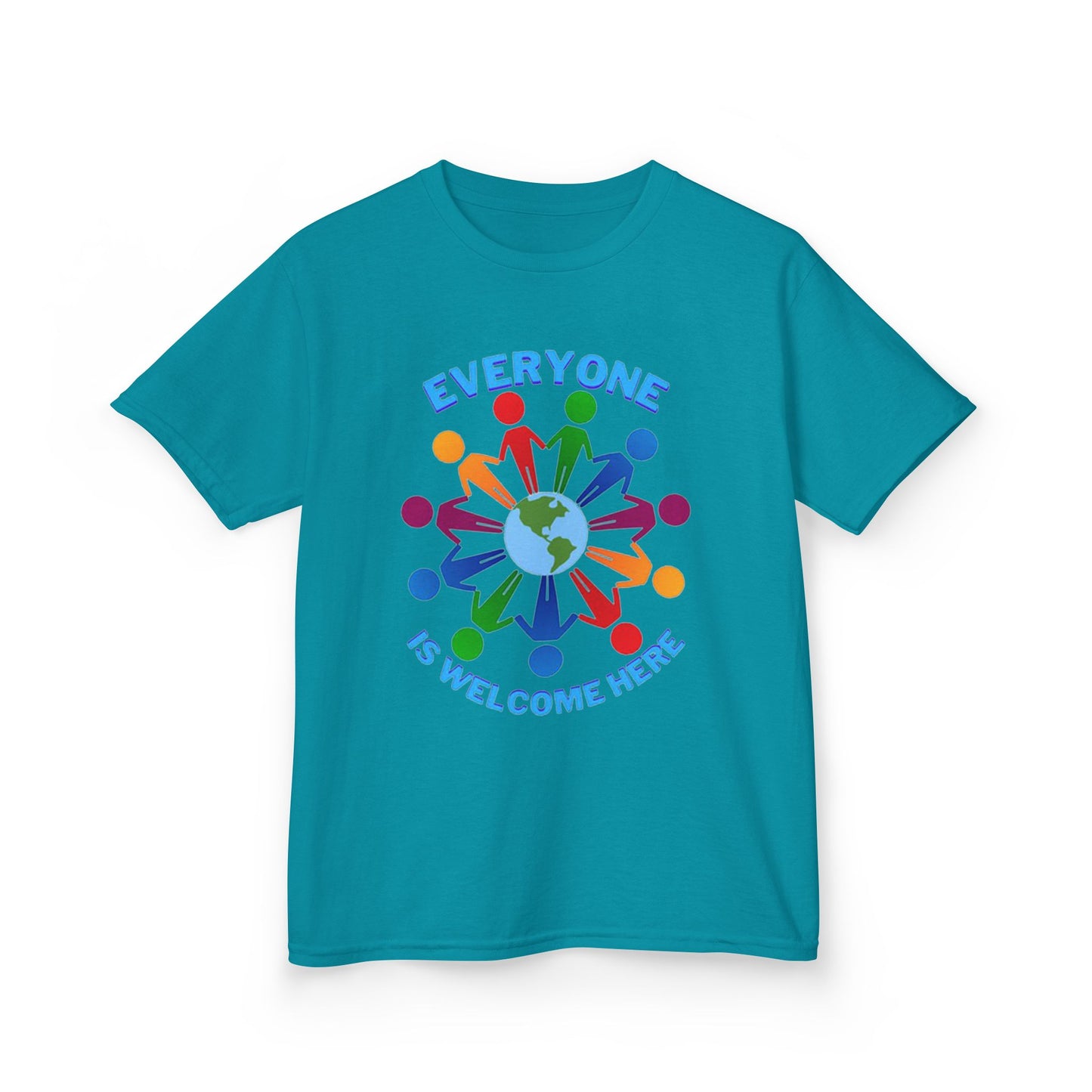 Inclusive Kids Tee - Everyone is Welcome Here, Rainbow T-Shirt, Kids Equality Wear, Unity Apparel, Diversity Gift, Positive Message Top