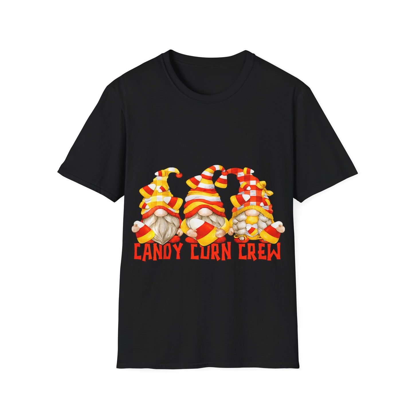 Candy Corn Crew Unisex T-Shirt - Fall Fashion, Halloween Apparel, Thanksgiving Gatherings, Cozy Comfort, Seasonal Style