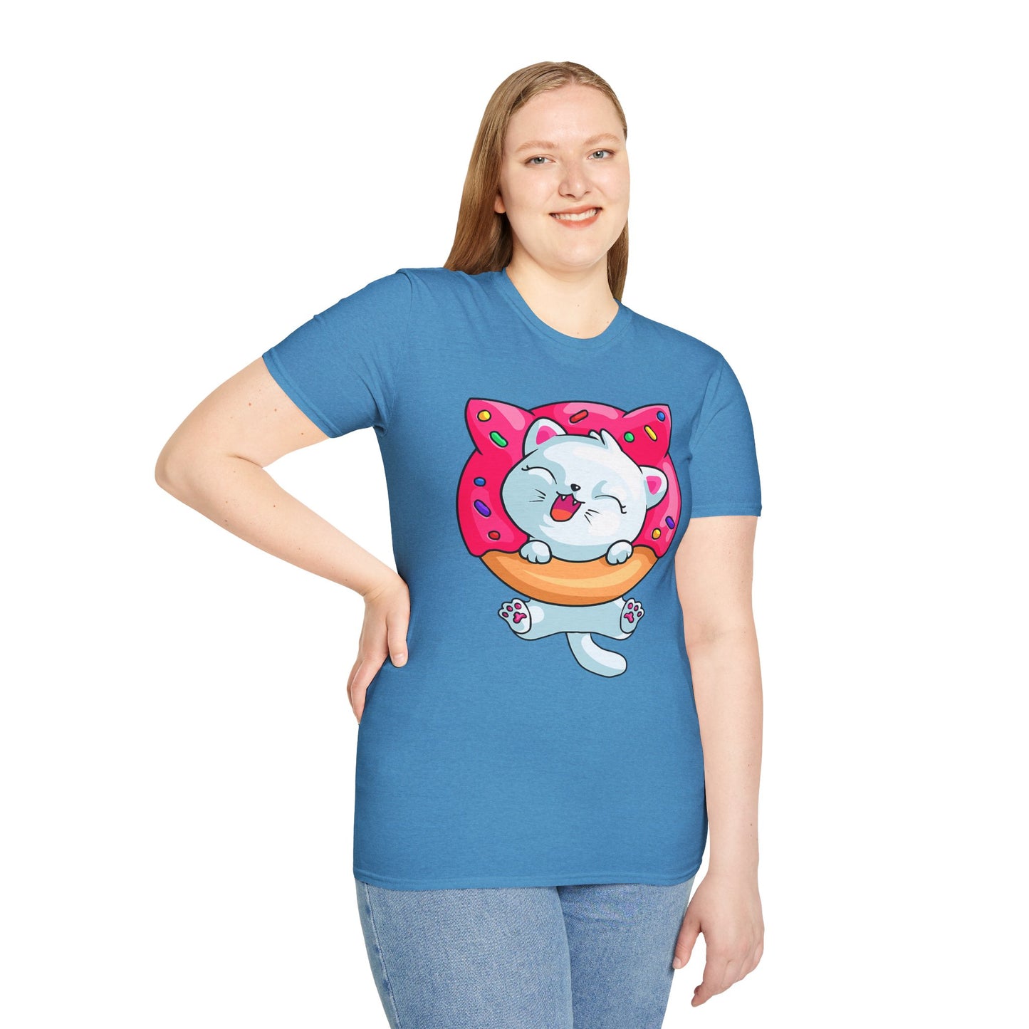 Cute Cat with Donut Unisex T-Shirt, Adorable Pet Lover Gift, Fun Summer Wear, Trendy Graphic Tee, Perfect for Birthdays, Casual Days, [...]