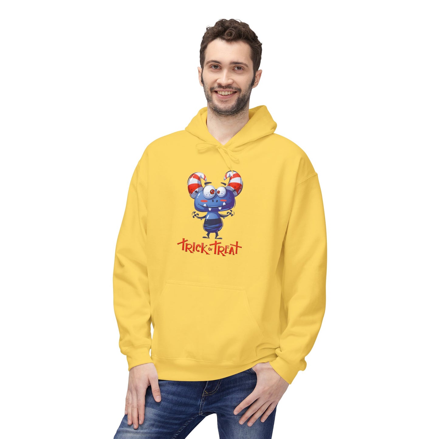 Halloween Trick or Treat Fleece Hoodie, Cozy Fall Sweatshirt, Perfect for Kids & Adults, Seasonal Wear, Halloween Costume Addition, [...]